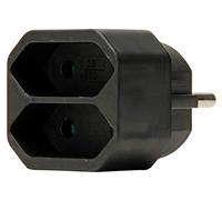 Kopp Euro 174105004 - Adaptador de 2 enchufes (1 Unidad), Color Negro