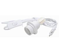 Kopp Euro cuerda, 2 m, 2 x 0,75 mm² con interruptor y E27 (material aislante de capacidad, color blanco, 210001042