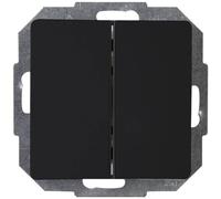 Kopp Interruptor de serie PARIS en negro mate - Interruptor de luz doble de alta calidad con 10 AX capacidad de conmutación - IP20 interruptor empotrado con basculante y terminales - elegante