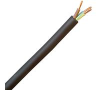 Kopp Manguera de goma ligera de 3 hilos, H05 RR-F 3 G, 1,5 mm² (5 m), color negro 154110844