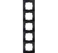 Kopp PARIS Marco de 5 enchufes en negro mate - Marco para enchufes e interruptores - elegante marco de plástico - marco de interruptor de luz de alta calidad