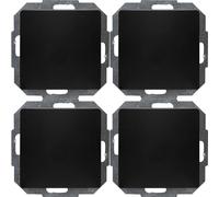 Kopp Interruptor universal París ProfiPack 4 interruptores intercambiables negro mate