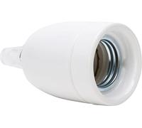 Kopp Portalámparas de porcelana/cerámica E27, con alivio de tensión atornillado, color blanco, 210401013