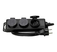 Kopp - Regleta para 3 enchufes (para Cuarto húmedo, con Tapa, Cable de 1,4 m)