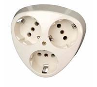 KOPP SB Toma De Corriente Triple Con Protección Toma Múltiple Empotrada Crema