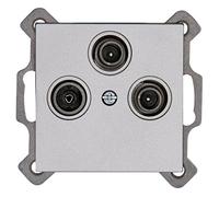 Kopp Toma de Antena de 3 Pliegues Athenis, Color Acero, para Conexiones de Antena TV, Radio y Satélite, 941347086