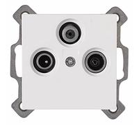 Kopp Toma de Antena de 3 Pliegues Athenis, Color Blanco Puro, para Conexiones de Antena TV, Radio y Satélite, 941329084