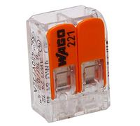 Kopp Wago 33346415 - Borne de 2 vías con Palanca para Cables Flexibles (1,5-2,5 mm², 5 Unidades), Color Gris y Naranja