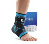 Koprez Tobillera de compresión unisex, grande, azul, par
