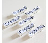KOPYFANTAP Soporte para Palillos con Caja de Almacenamiento,Palillos Titular de Cerámica Cuchara Tenedor Cuchillo Tenedor Titular 6pcs,Accesorios para Restaurantes Porcelana Azul y Blanca China