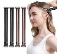 KOQAIIZ 4 Piezas Banda Facial Efecto Lifting, Reductor de Papada de Doble Tira, Mentonera para Papada y Contorno V-Line, Cinta Facial Reutilizable para Hombre y Mujer, Negro