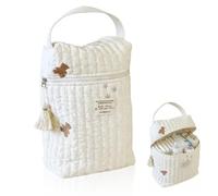 KOQAIIZ Bolso Carro Bebe de Pañales Portátiles para, Pañaleras para Bebes con Cremallera, Mini Bolsas de Hombro, Diseño de Oso