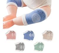 KOQAIIZ Infant Rodilleras, 5 Pares Rodilleras Bebé Elásticas, Rodilleras Gatear Bebé Antideslizantes Algodón Unisex Con Protector Antideslizante, para Bebé 0 a 24 Meses