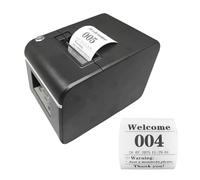 KOQICALL Impresora de boletos con cortador automático, dispensador de números de 57 mm, impresora térmica de boletos de recibos que puede editar texto a través de PC, muestra el número de espera de 3