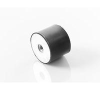 Kora Pie para muebles de goma y metal con rosca interior de doble cara tipo C (M12 x 12, 70 x 45) - Negro, redondo, atornillado, bloque, para maquinaria industrial, equipos pesados - 70 x 45 cm