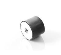 Kora Pie para Muebles de Goma y Metal con Rosca Interior de un Solo Lado Tipo E (M10 x 10, 70 x 45) en Color Negro, Apto para máquinas, Muebles Pesados, Redondo, atornillado, galvanizado, 70 cm de