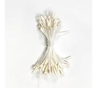 KORA projects 100 Mini estambres para Flores de Papel para Scrapbooking y Otras Manualidades. Colección Bora-Bora (Crema)
