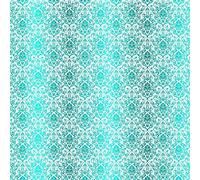 KORA projects - Cartulinas de colores con foil metalizados - Colección Damask (Damask Fatima, turquesa/blanco)
