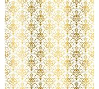 KORA projects - Cartulinas de colores con foil metalizados - Colección Damask (Damask Zaira, oro/blanco)