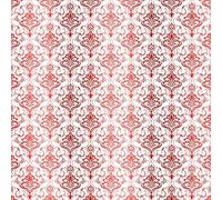 KORA projects - Cartulinas de colores con foil metalizados - Colección Damask (Damask Zaira, rojo/blanco)