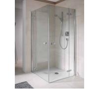 Koralle puerta angular de ducha batiente con fijo - medio panel S500Plus EFFS L 100, 970-985x2000mm, VF08310020DP1, Cabinas de ducha: Marco: Plata pulida, Vidrio: ESG GlasPlus
