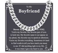 KORAS Regalos de San Valentín para él, marido, novio, alma gemela, regalos para hombre, collar de cadena cubana de 8 mm para él, regalos de San Valentín para él, regalos de joyería para cumpleaños,