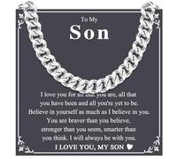 KORAS Regalos para hombre para él, marido, novio, alma gemela, regalos para hijo y nieto, collar de cadena cubana de 8 mm, regalos de San Valentín para él, regalos de joyería para cumpleaños, Navidad
