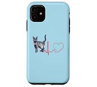 Korat Cat Heartbeat ECG Pulso Divertido Amor Korat Gatos Carcasa para iPhone 11