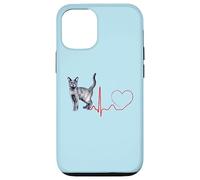 Korat Cat Heartbeat ECG Pulso Divertido Amor Korat Gatos Carcasa para iPhone 12/12 Pro