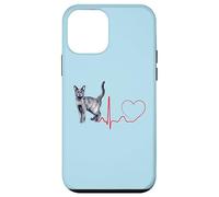 Korat Cat Heartbeat ECG Pulso Divertido Amor Korat Gatos Carcasa para iPhone 12 Mini