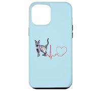 Korat Cat Heartbeat ECG Pulso Divertido Amor Korat Gatos Carcasa para iPhone 12 Pro MAX