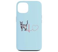 Korat Cat Heartbeat ECG Pulso Divertido Amor Korat Gatos Carcasa para iPhone 13