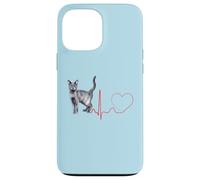 Korat Cat Heartbeat ECG Pulso Divertido Amor Korat Gatos Carcasa para iPhone 13 Pro MAX