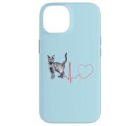 Korat Cat Heartbeat ECG Pulso Divertido Amor Korat Gatos Carcasa para iPhone 14