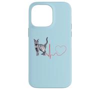 Korat Cat Heartbeat ECG Pulso Divertido Amor Korat Gatos Carcasa para iPhone 14 Pro MAX