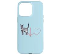 Korat Cat Heartbeat ECG Pulso Divertido Amor Korat Gatos Carcasa para iPhone 15 Pro MAX