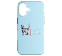 Korat Cat Heartbeat ECG Pulso Divertido Amor Korat Gatos Carcasa para iPhone 16
