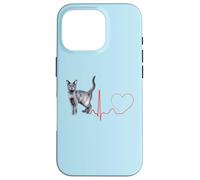 Korat Cat Heartbeat ECG Pulso Divertido Amor Korat Gatos Carcasa para iPhone 16 Pro