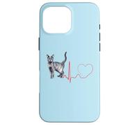 Korat Cat Heartbeat ECG Pulso Divertido Amor Korat Gatos Carcasa para iPhone 16 Pro MAX