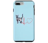 Korat Cat Heartbeat ECG Pulso Divertido Amor Korat Gatos Carcasa para iPhone 7 Plus/8 Plus