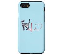 Korat Cat Heartbeat ECG Pulso Divertido Amor Korat Gatos Carcasa para iPhone SE (2020) / 7/8