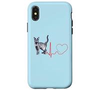 Korat Cat Heartbeat ECG Pulso Divertido Amor Korat Gatos Carcasa para iPhone X/XS