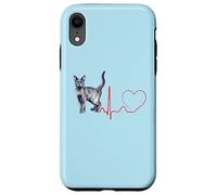 Korat Cat Heartbeat ECG Pulso Divertido Amor Korat Gatos Carcasa para iPhone XR