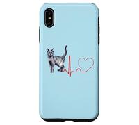 Korat Cat Heartbeat ECG Pulso Divertido Amor Korat Gatos Carcasa para iPhone XS MAX