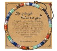 KORATER Get Well Gifts - Pulseras curativas de piedra natural, pensando en ti, sobriedad, regalos de aliento inspiradores para mujeres, amigas, hermanas