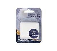 Korbond 110048 Cinta termoadhesiva Ancha para dobladillos, para Pegar Tela y Hacer Manualidades sin Coser, Ideal para orillas, Cortinas, Pantalones, Vaqueros, Parches y Uniformes, Blanco, 6 cm x 8 m