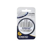 KORBOND 110251 Juego de 30 Agujas Surtidas en Estuche, para Coser a Mano y Hacer Manualidades, 4 Tipos de Uso General, para acolchar, para zurcir y para Lana, Plateado