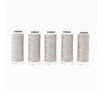Korbond 500 m de Hilo de poliéster Gris Claro 5 x 100 m para máquinas de Coser a Mano, no se Encoge, Ideal para Reparar, sastrería, Acolchado, Manualidades, Reparaciones y Adornos, 1 Unidad