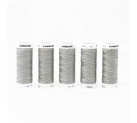 Korbond 500 m de Hilo de poliéster Gris de 5 x 100 m, para máquinas de Coser a Mano, no se Encoge, Ideal para reparación, sastrería, Acolchado, Manualidades, Reparaciones y Adornos