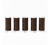 Korbond 500 m de Hilo de poliéster marrón de 5 x 100 m, para máquinas de Coser a Mano, no se Encoge, Ideal para Reparar, sastrería, Acolchado, Manualidades, Reparaciones y Adornos